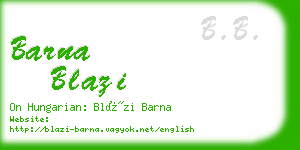 barna blazi business card